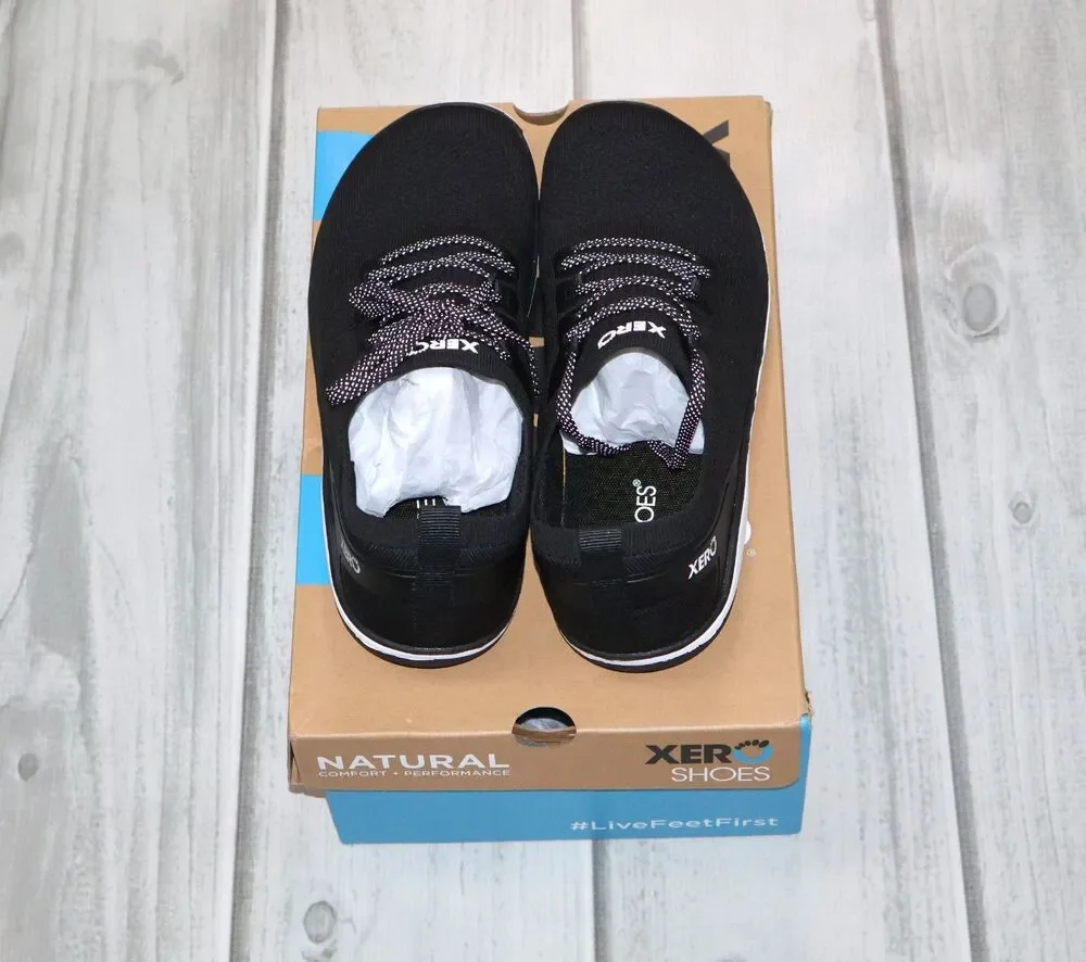 NEW Xero Shoes Nexus Knit Barefoot Athletic Sneakers Women's Black Low Top - 8.5